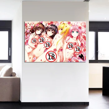 Duvar Sanatı Anime Duvar Kağıdı Seksi Kızlar Posterler ve Baskılar Yetişkin Tuval Boyama Duvar Resimleri İçin Oturma Odası Dekor