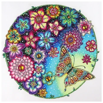 5D DİY özel elmas boyama çiçek kelebek kristal elmas nakış mozaik ev dekorasyon (resim 30x30 cm)