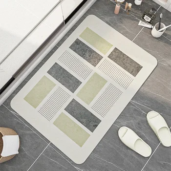 Süper Emici Banyo Paspas Kaymaz Geometrik Banyo Paspasları Diyatom Çabuk Kuruyan Duş Halı İskandinav Mutfak Paspas tapis de bain