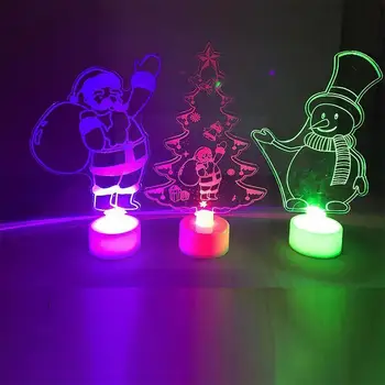 2021 Yeni Akrilik Noel Gece Renkli LED Dekoratif ışıklar Parti Ürünleri Yıl Ağacı Noel Yeni Süslemeleri Kaynağı E5H8