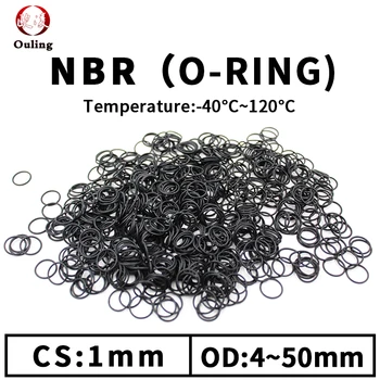 NBR O Ring Conta Conta Kalınlığı CS1mm OD4 - 50mm Yağ ve Aşınmaya Dayanıklı Otomobil Benzin Nitril Kauçuk O-ring Su Geçirmez Siyah