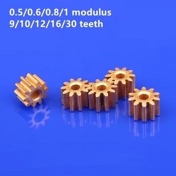 10 adet / grup Toz Metalurjisi Bakır Taban Dişli 0.5/0.6/0.8/1 Modül 9/10/12/16/30 Diş Motor Modeli için Küçük Parçalar